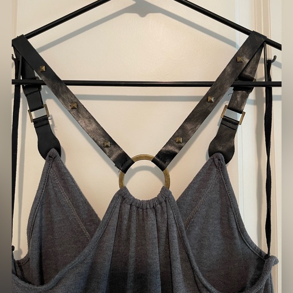 Brand New Faux Leather Studded Button Up Vest With Pockets - Picture 4 of 5